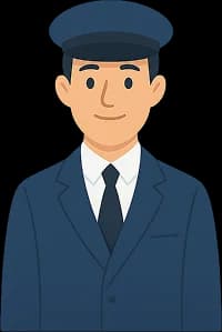 Driver cartoon character